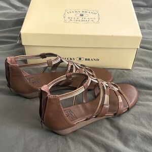 Lucky Brand Tan Multi-Strap Sandals